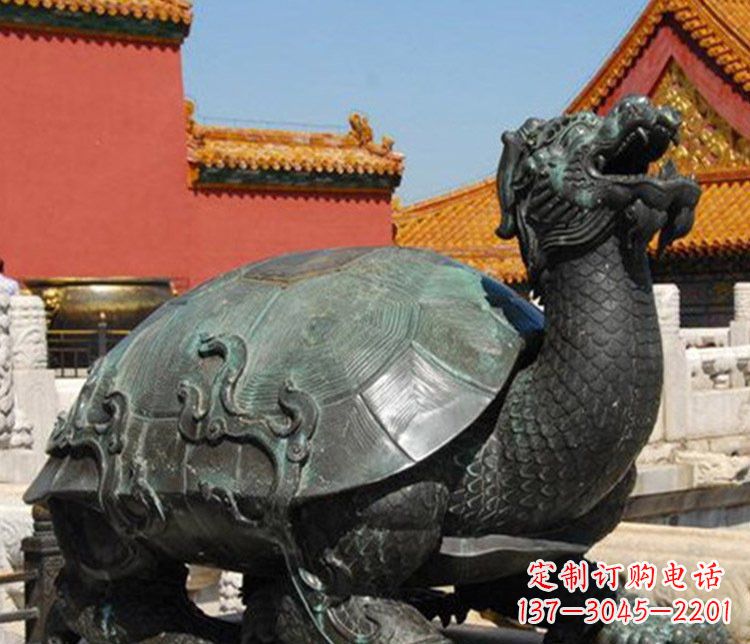 菏泽铜雕广场龙龟动物雕塑