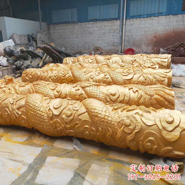 菏泽铜雕广场龙柱