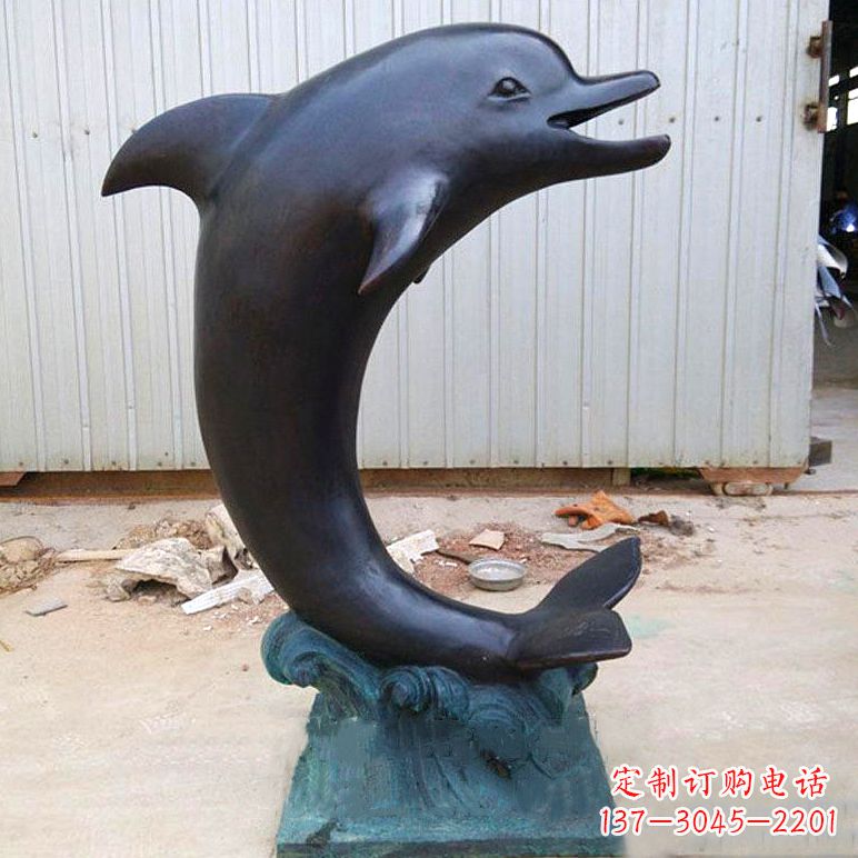菏泽铜雕海豚雕塑