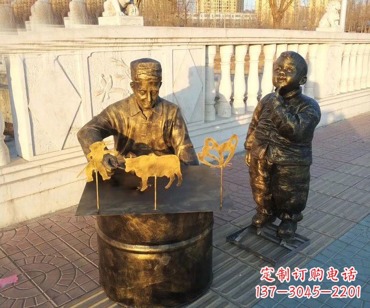 菏泽铜雕画糖人的人物