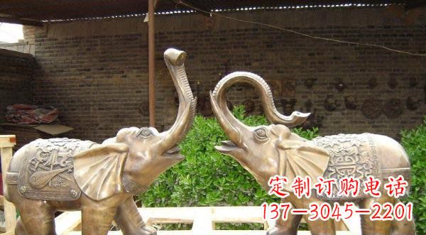 菏泽铜雕吉祥小象公园动物雕塑