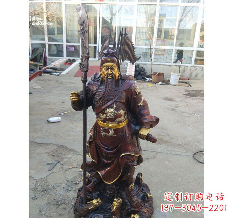 菏泽铜雕九龙关公