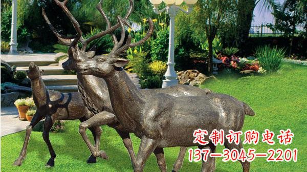 菏泽铜雕鹿公园动物雕塑