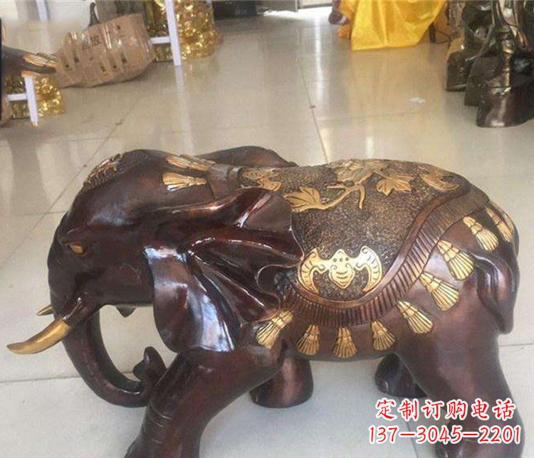 菏泽铜雕室内装饰小象雕塑摆件