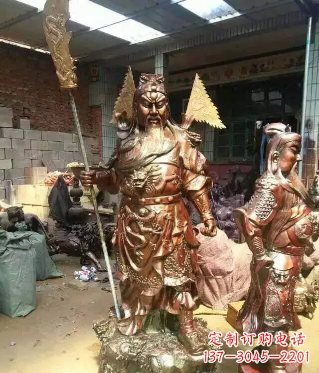 菏泽铜雕武财神持刀关公雕塑