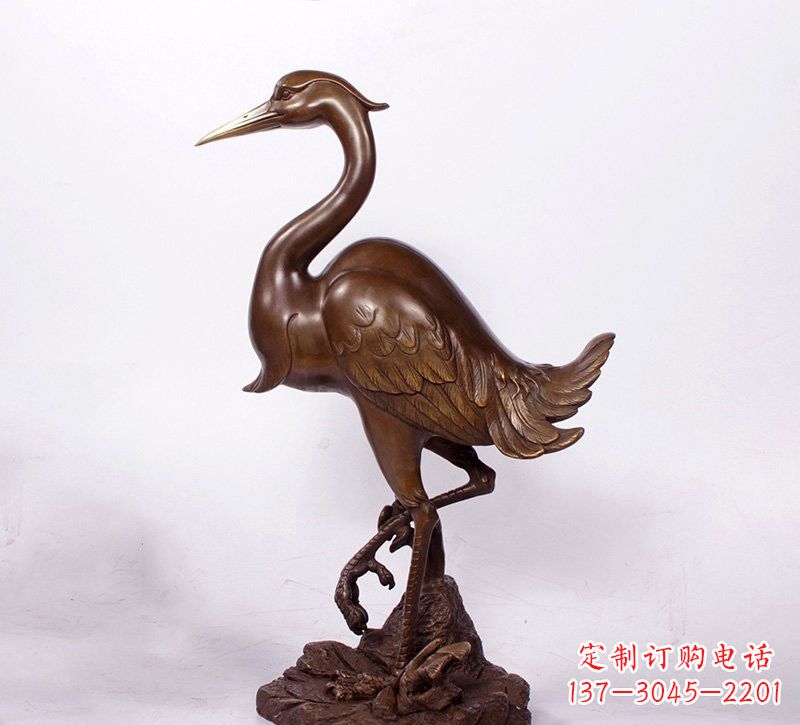 菏泽铜雕仙鹤动物雕塑