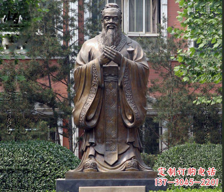 菏泽铜雕学校孔子圣人雕塑摆件 (2)