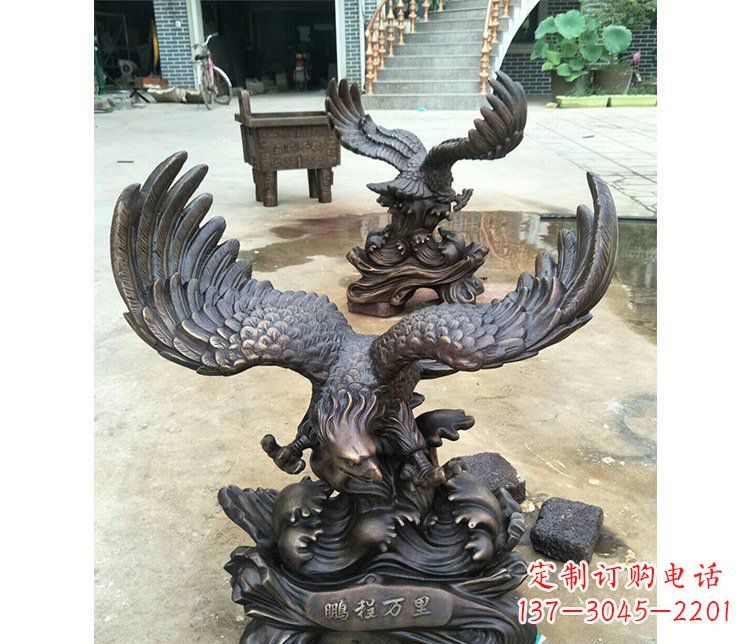 菏泽铜雕园林飞鹰动物雕塑