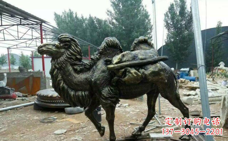 菏泽驮着东西的骆驼铜雕