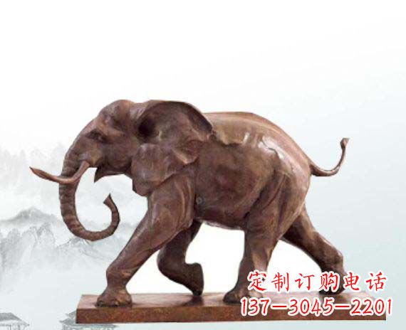 菏泽晚霞红大象公园动物石雕