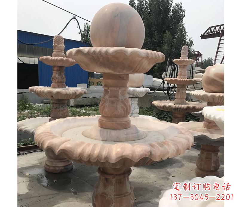 菏泽晚霞红景观风水球雕塑