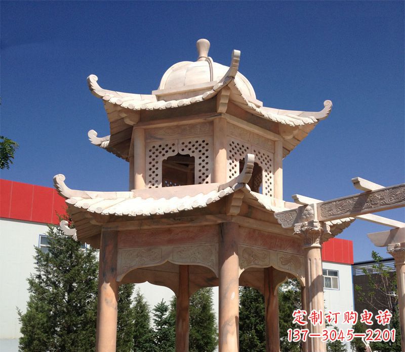 菏泽晚霞红景观凉亭雕塑
