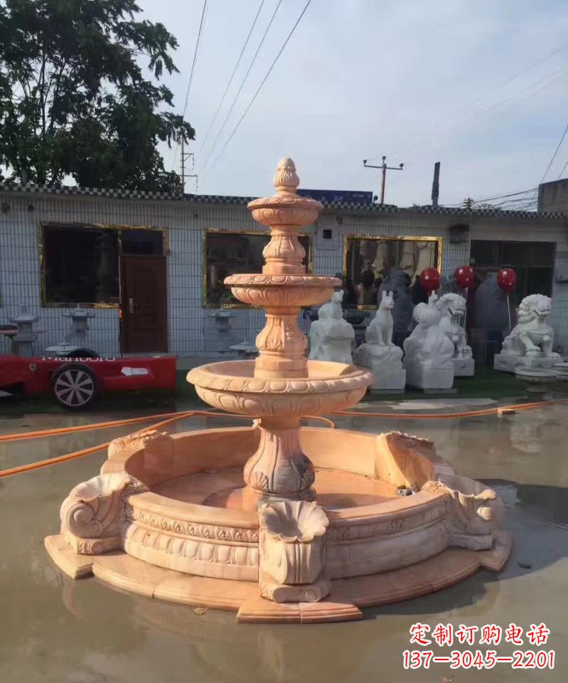 菏泽晚霞红欧式流水喷泉