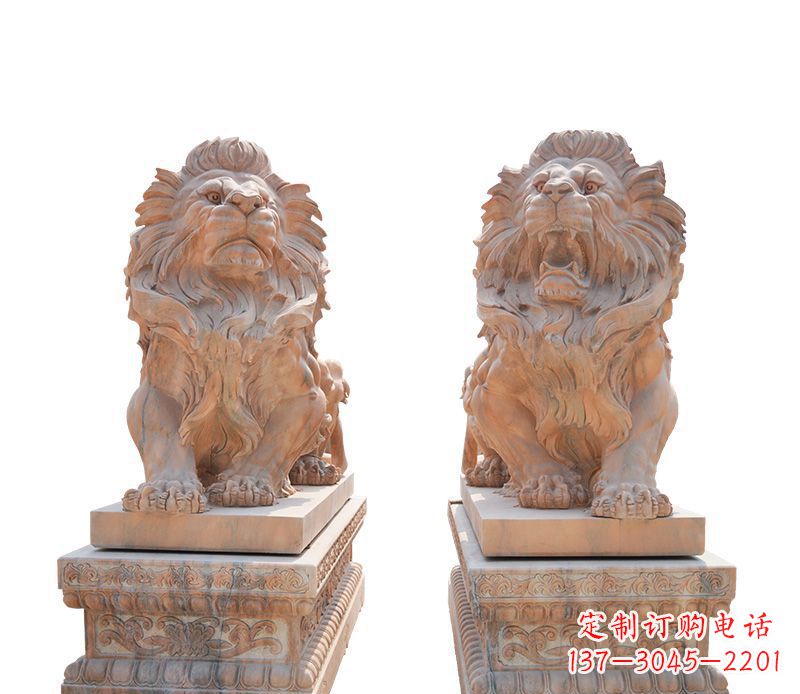 菏泽晚霞红欧式狮子雕塑