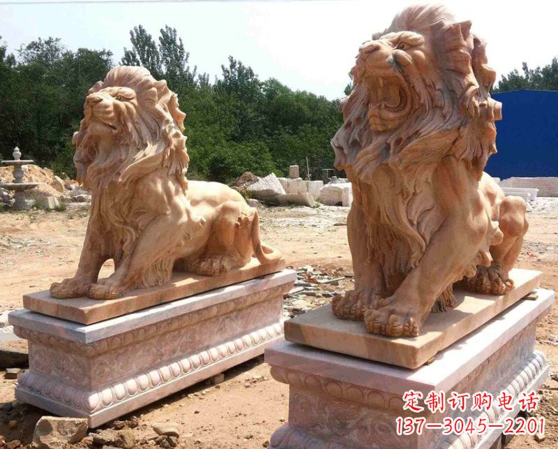 菏泽晚霞红欧式狮子雕塑222