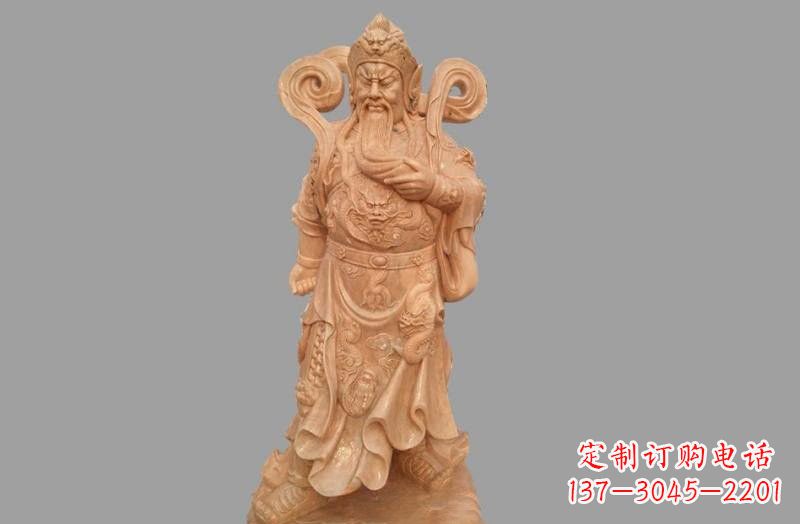 菏泽晚霞红武财神关公雕像