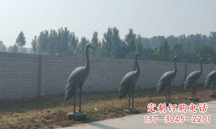 菏泽仙鹤抽象铜雕 (2)