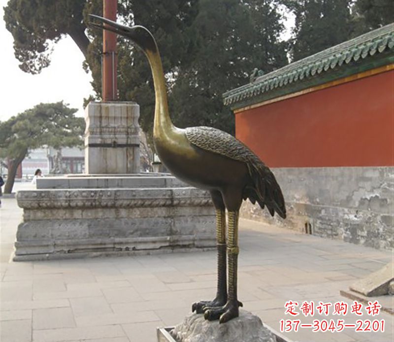 菏泽仙鹤动物铜雕 (2)