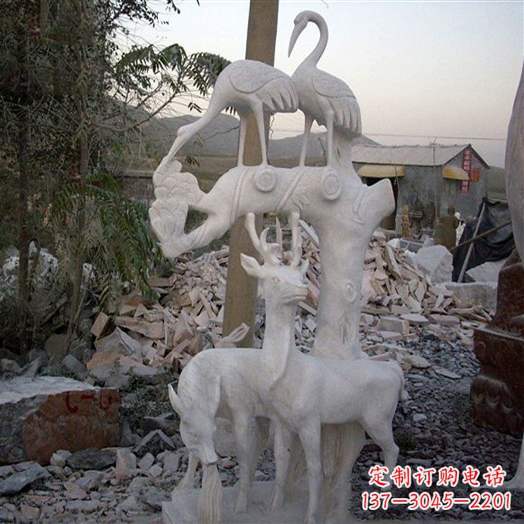 菏泽仙鹤石雕景观摆件