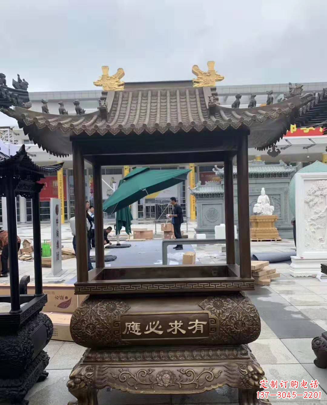 菏泽香炉铜雕户外摆件寺庙景观雕塑