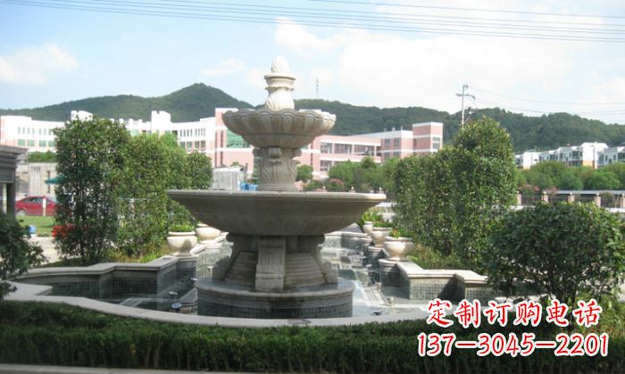 菏泽小区景观大理石喷泉石雕 (2)