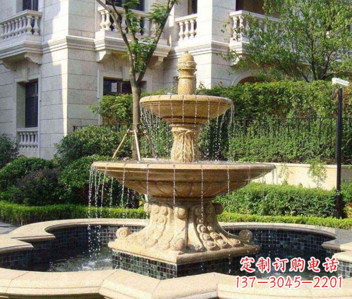 菏泽小区景观大型喷泉石雕 (2)