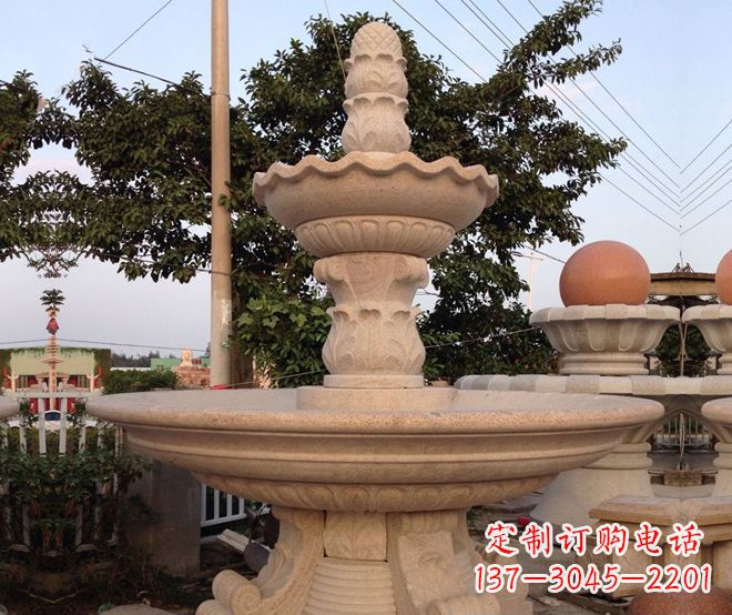 菏泽小区景观大型喷泉石雕 (4)