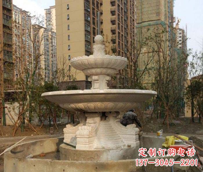 菏泽小区景观大型喷泉石雕 (3)