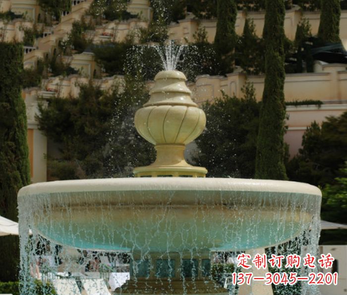 菏泽小区景观多层喷泉石雕_2