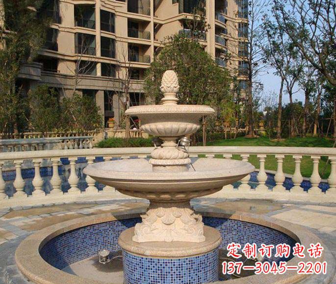菏泽小区景观多层喷泉石雕