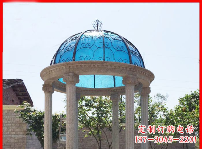 菏泽小区欧式圆顶凉亭石雕_2