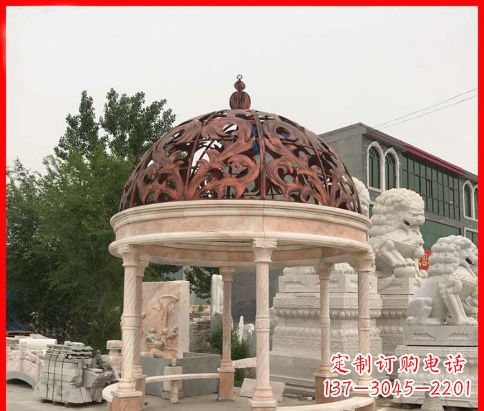 菏泽小区欧式圆顶凉亭石雕_1