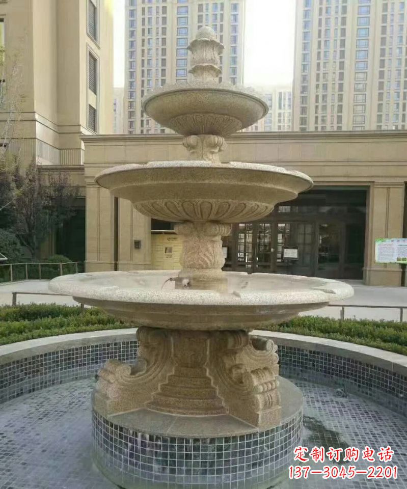 菏泽小区喷泉石雕 (2)