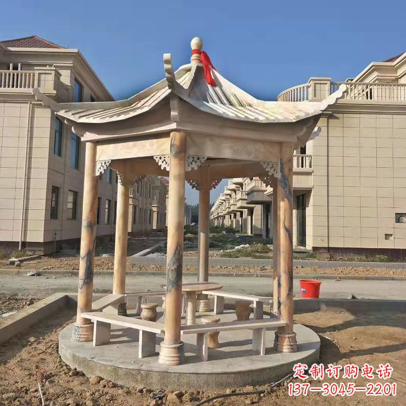 菏泽小区庭院石雕凉亭