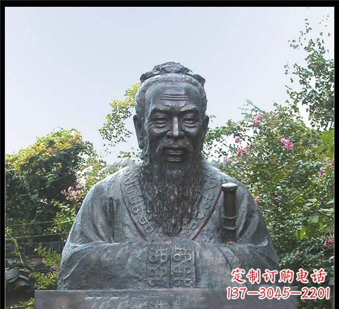 菏泽校园大型孔子头像铜雕