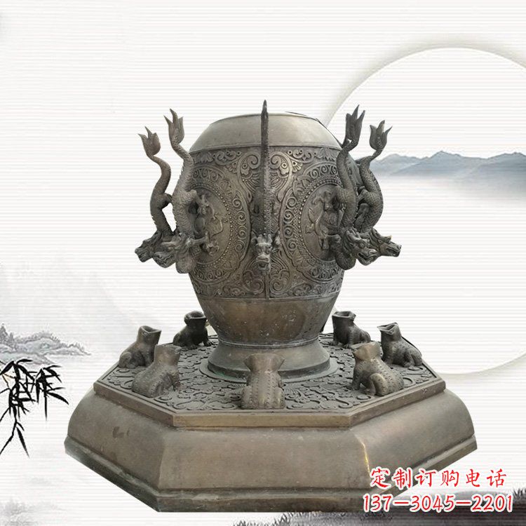 菏泽校园地动仪铜雕