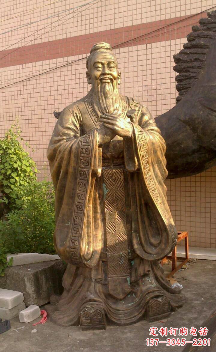 菏泽校园孔子像人物铜雕