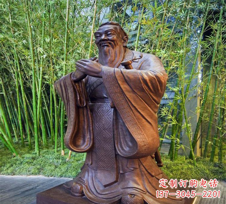 菏泽校园孔子行教像铜雕