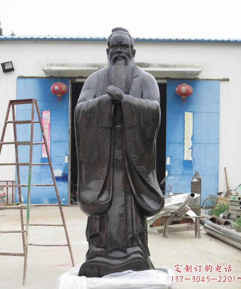 菏泽校园老子古代名人铜雕