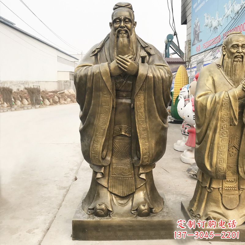 菏泽校园名人孔子铜雕