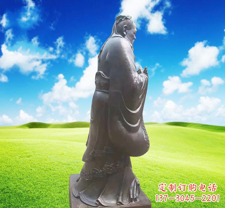 菏泽校园名人孔子行教像铜雕