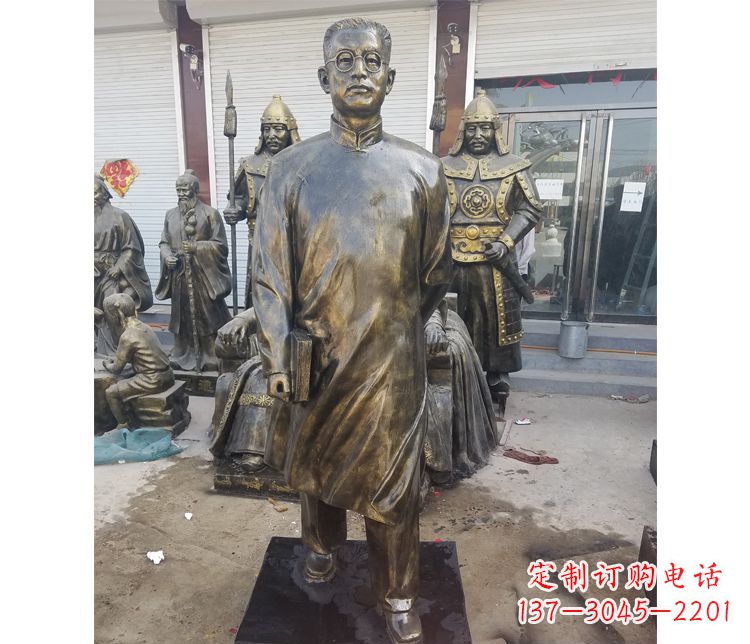 菏泽校园名人立式陶行知铜雕