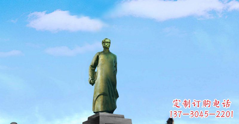 菏泽校园朱自清近代名人铜雕
