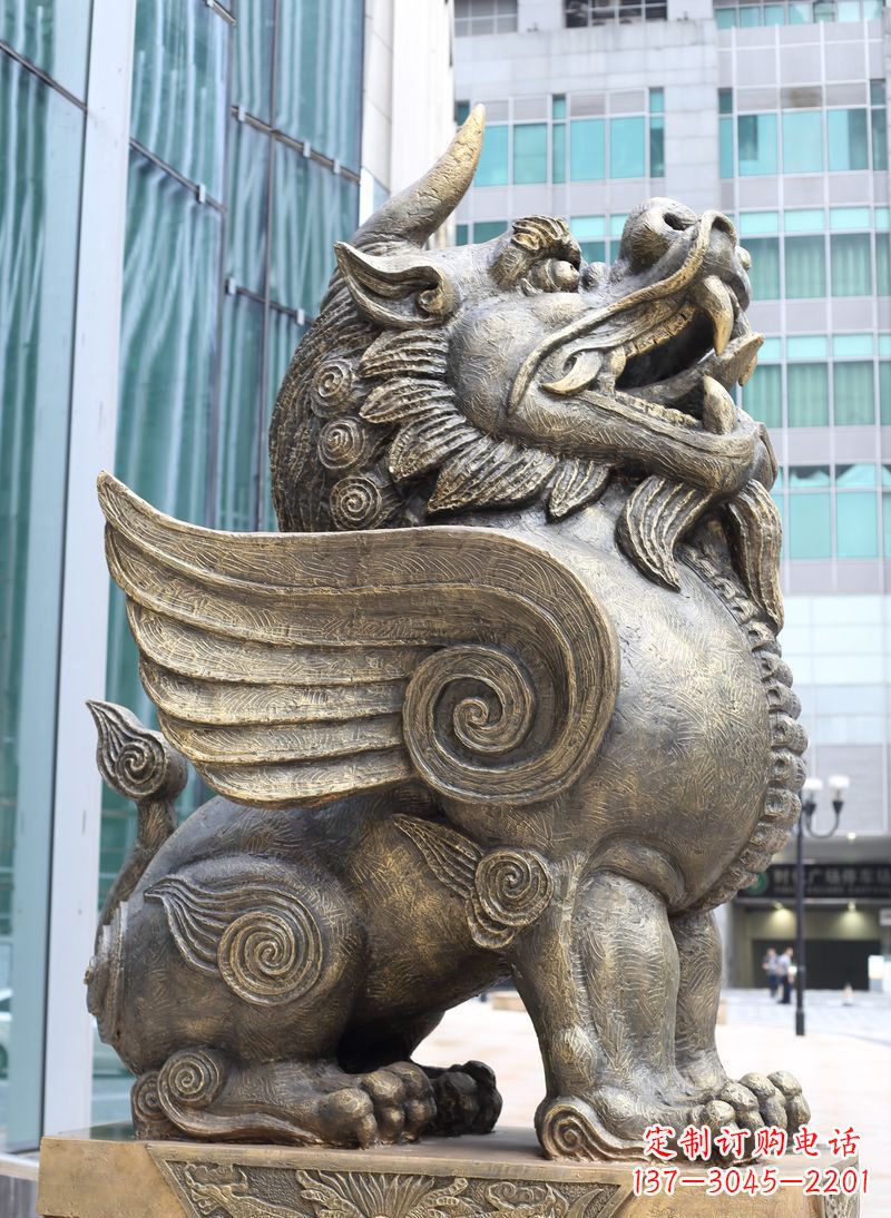 菏泽獬豸古代神兽铜雕