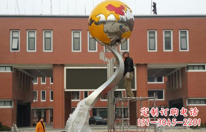 菏泽学校不锈钢地球雕塑