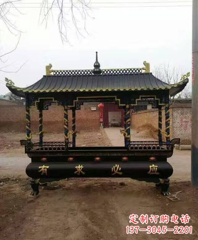 菏泽有求必应方形香炉铜雕