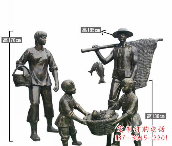 菏泽渔夫捕鱼民俗铜雕 (3)