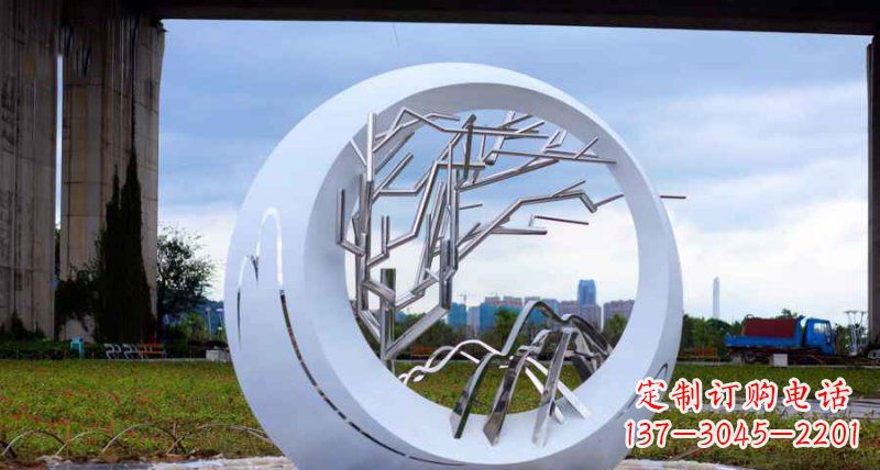 菏泽园林不锈钢抽象树枝雕塑