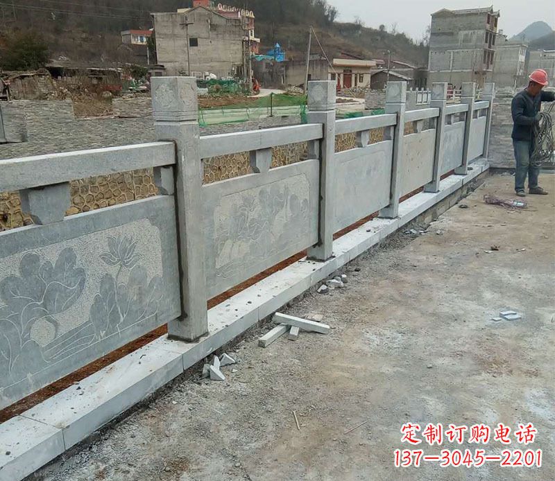菏泽园林仿古石栏板景观石雕 (5)
