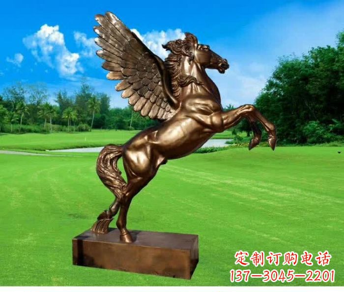 菏泽园林飞马铜雕 (2)
